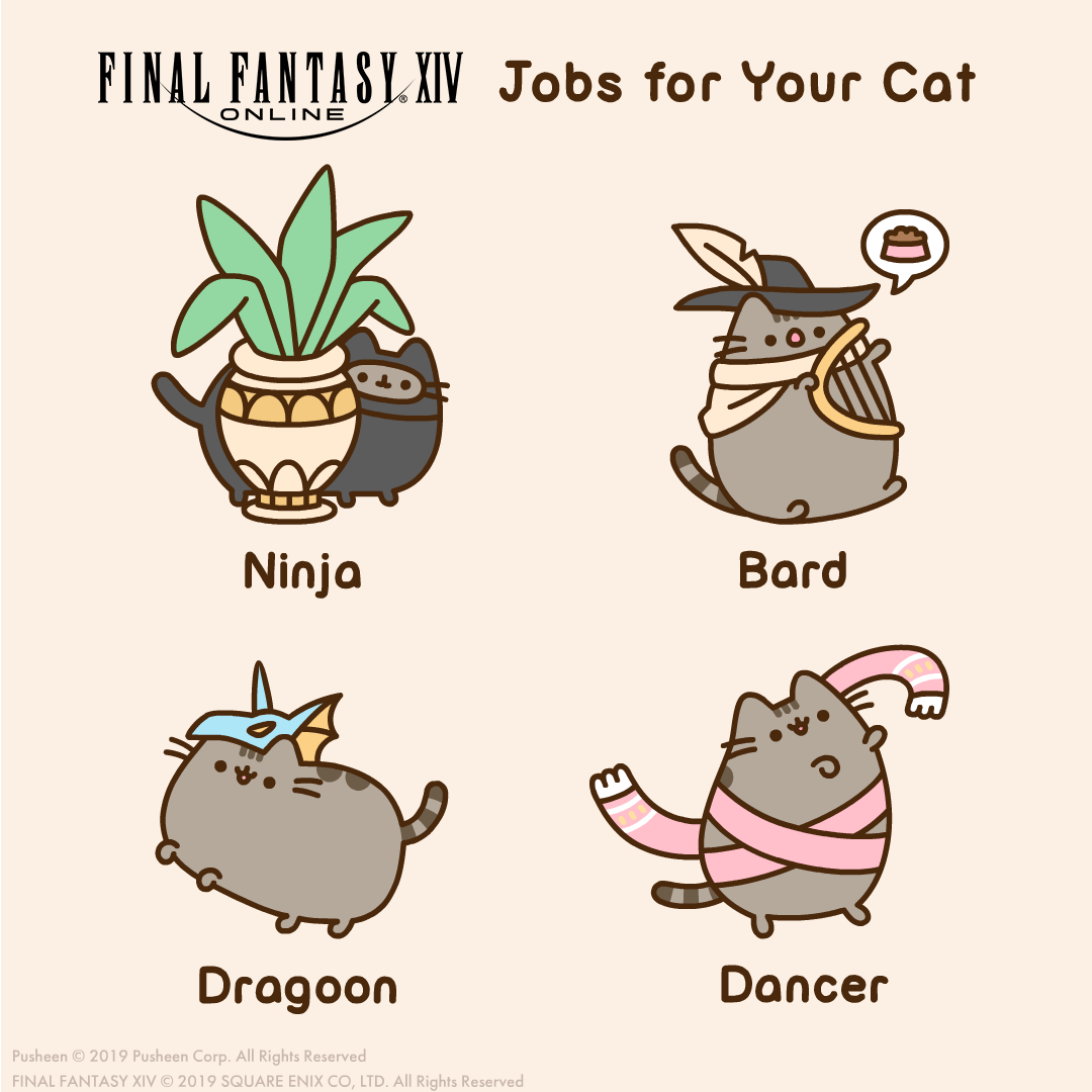 Final Fantasy XIV x Pusheen: Jobs for Your Cat