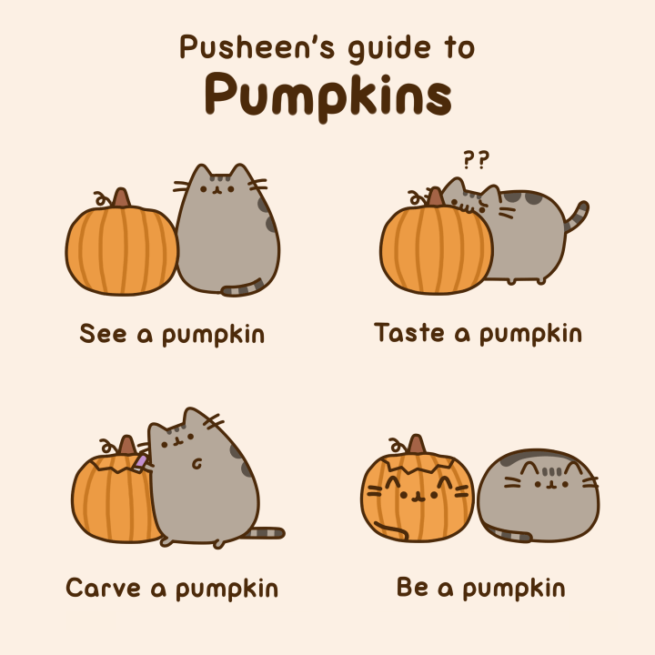 Pusheen's Guide to Pumpkins
