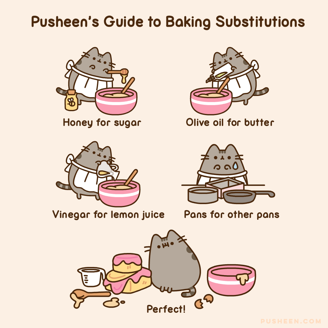 Pusheen's Guide to Baking Substitutions