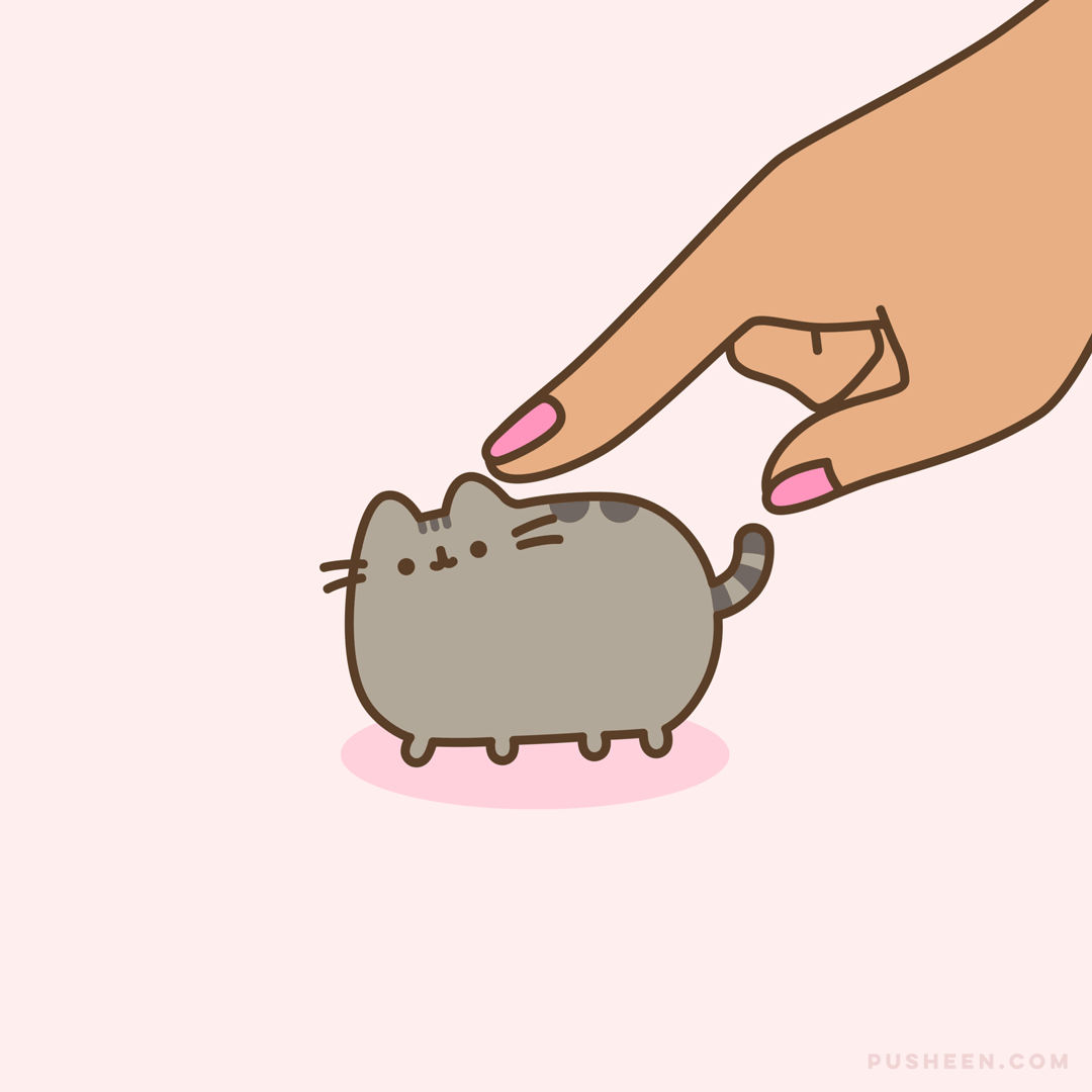 A tiny Pusheen receives tiny pets.
