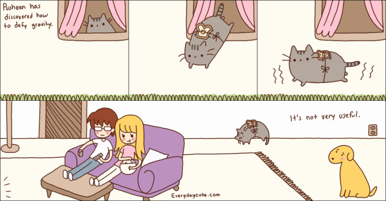 Pusheen Defies Gravity