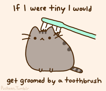 If I were Tiny I Would Get Groomed by a Toothbrush