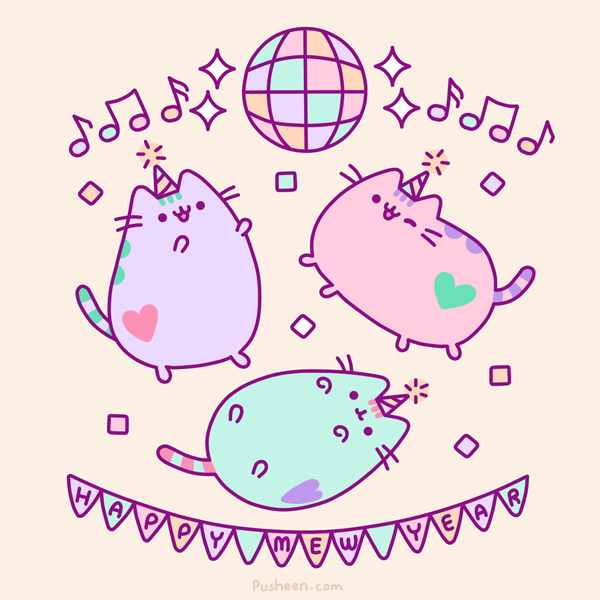 Pastel Pusheen - Happy New Year's 2016