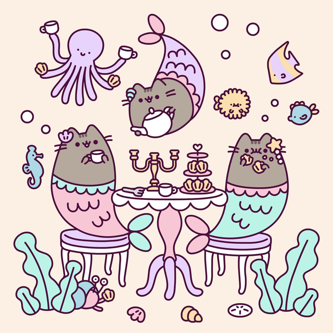 Mermaid Pusheen Tea Party