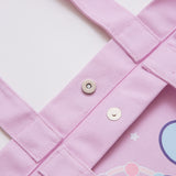 Close-up of the magnetic closure at the top of the Pusheen Tote Bag. 