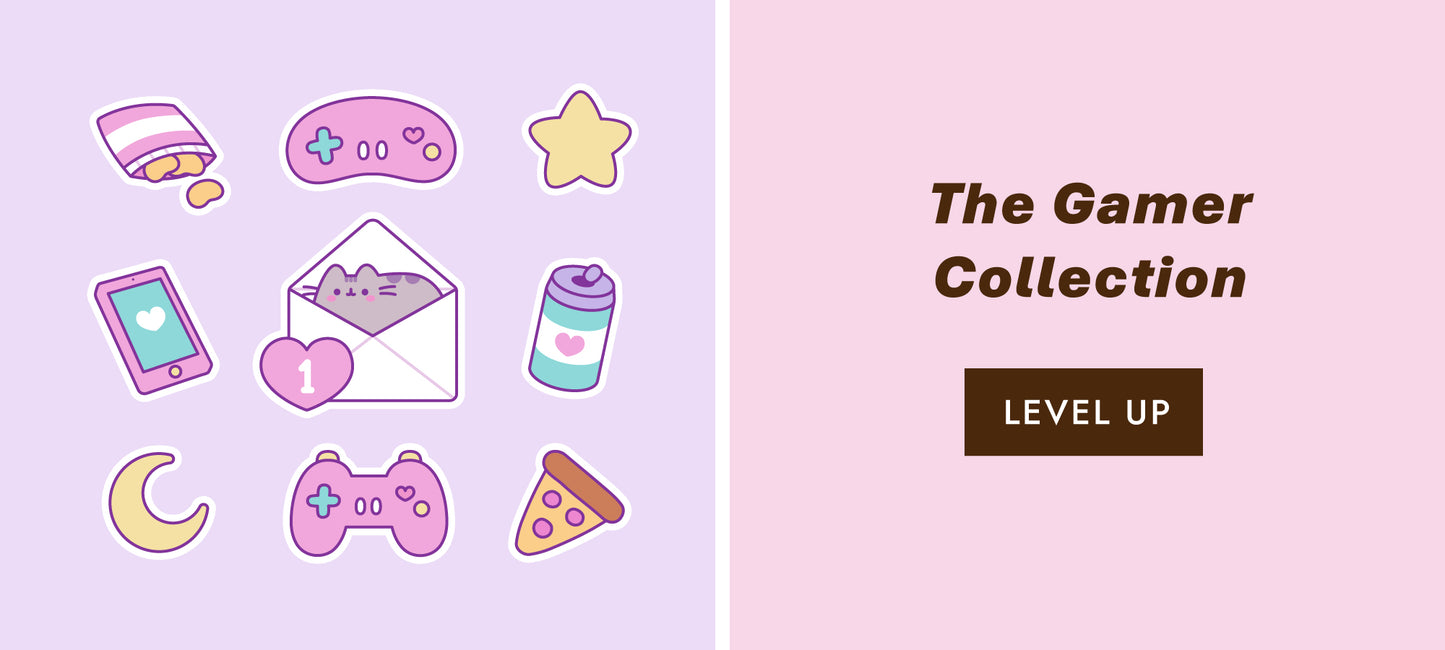 Pusheen Gamer Collection features plush, apparel, and more inspired by classic gaming icons including controllers, stars, and more.