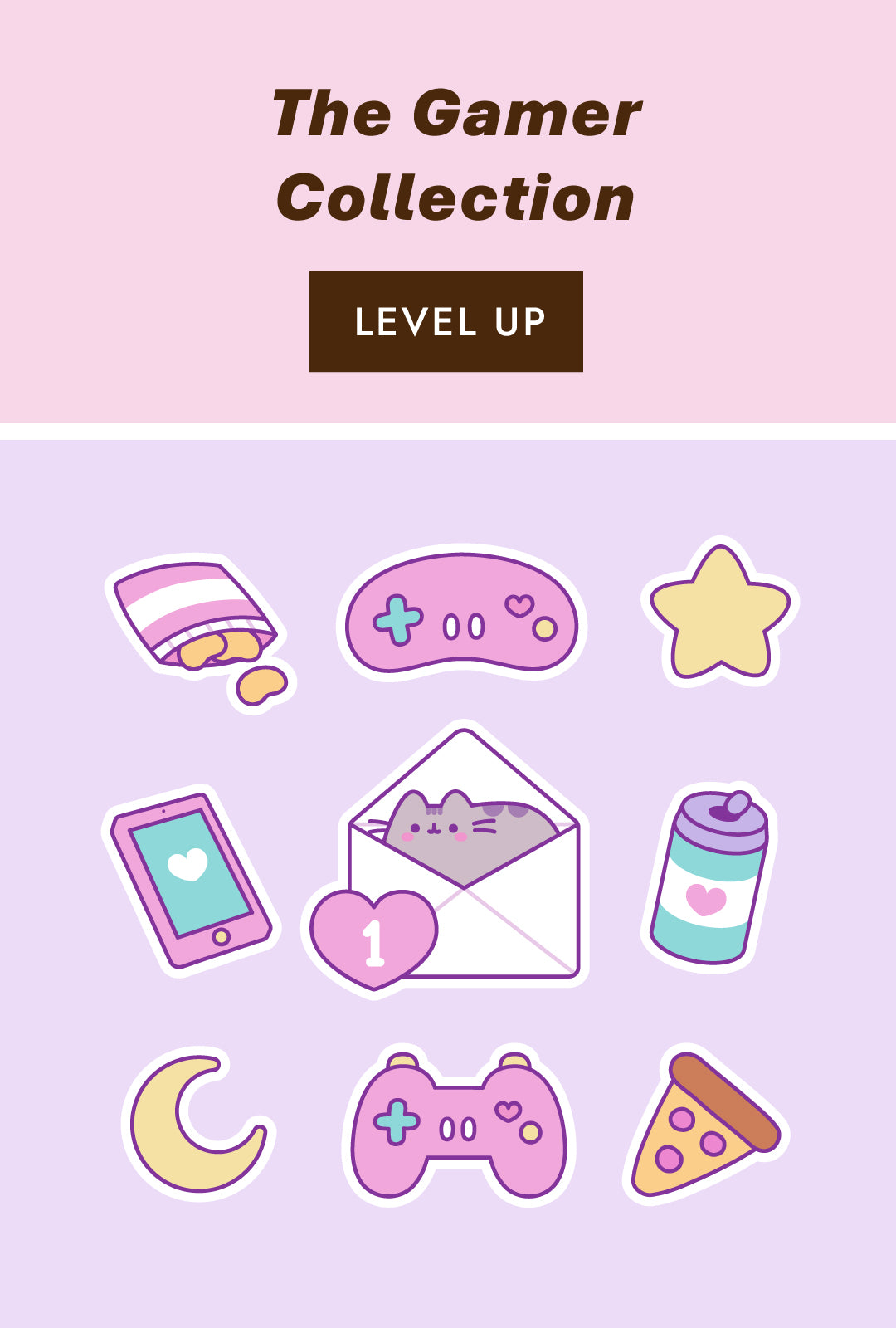 Pusheen Gamer Collection features plush, apparel, and more inspired by classic gaming icons including controllers, stars, and more.