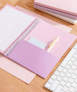 Back cover of the Pusheen Planner notebook includes a paper slot to store pens and loose papers. 