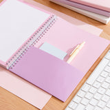 Back cover of the Pusheen Planner notebook includes a paper slot to store pens and loose papers. 