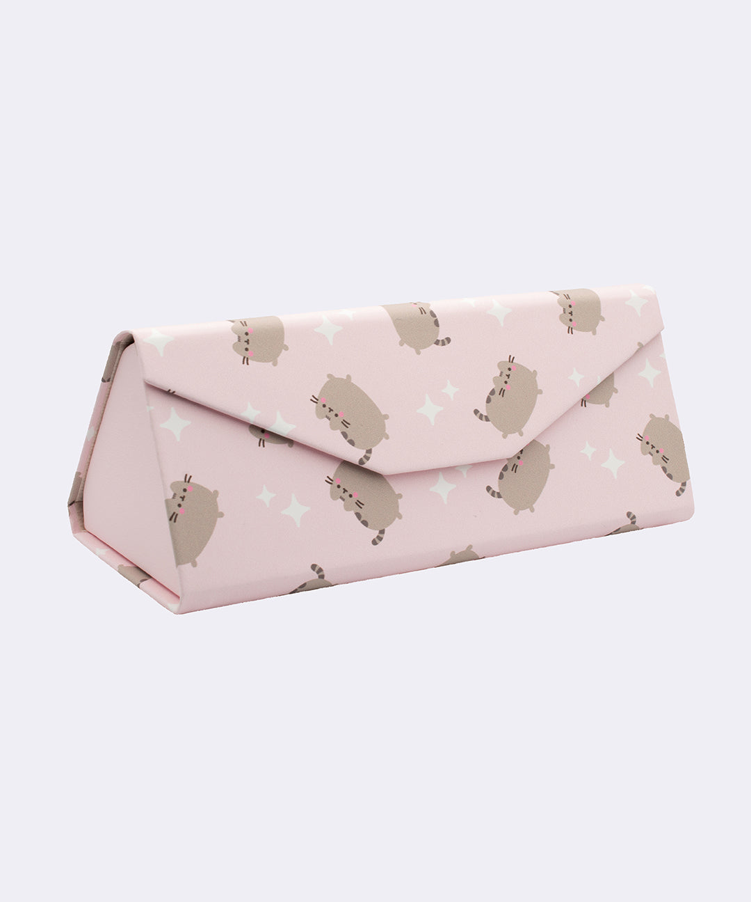 Pusheen Heart Gasses Case is a light pink envelope-style case with a repeating pattern of Pusheen the Cat and white sparkles.