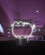 White LED lamp shaped light a standing cat.