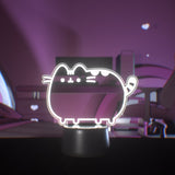 White LED lamp shaped light a standing cat.