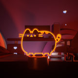 Orange LED lamp shaped light a standing cat.
