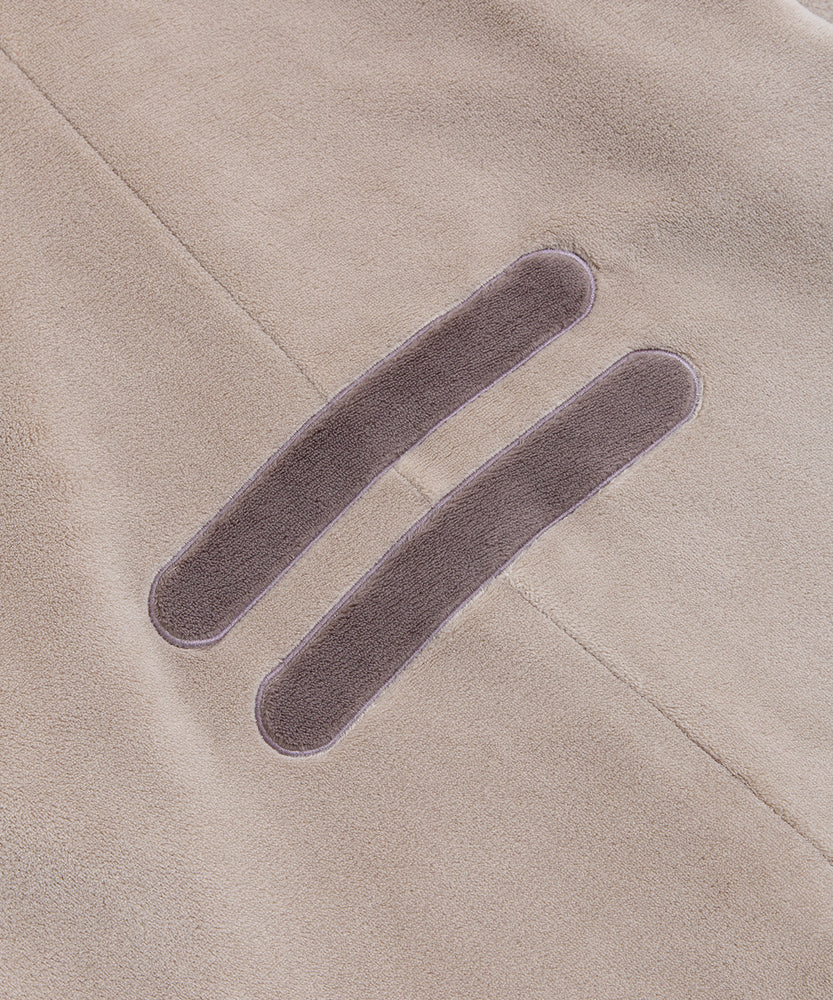 Close-up of two gray stripes that are on the back of the Pusheen Toe Beans Kigurumi.