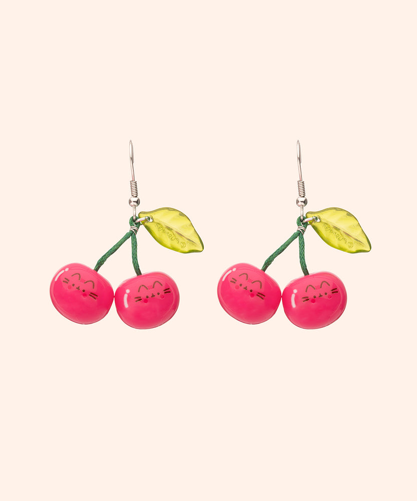 Pusheen Fruits Cherry Dangle Earrings