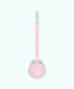 Alternate view of the back of the Pusheen Otamatone where the musical note shaped top cannot be seen.