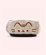 Back view of the round pet bed with fur texture.
