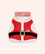 Santa Pet Harness in its Pusheen packaging that says "Holiday Harness" and features a graphic of Pusheen the Cat wearing a red Santa hat.