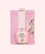 Pusheen Pet Litter Scoop and Mat Set in it's pink packaging sleeve.