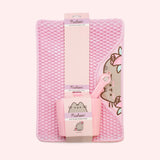 Pusheen Pet Litter Scoop and Mat Set in it's pink packaging sleeve.