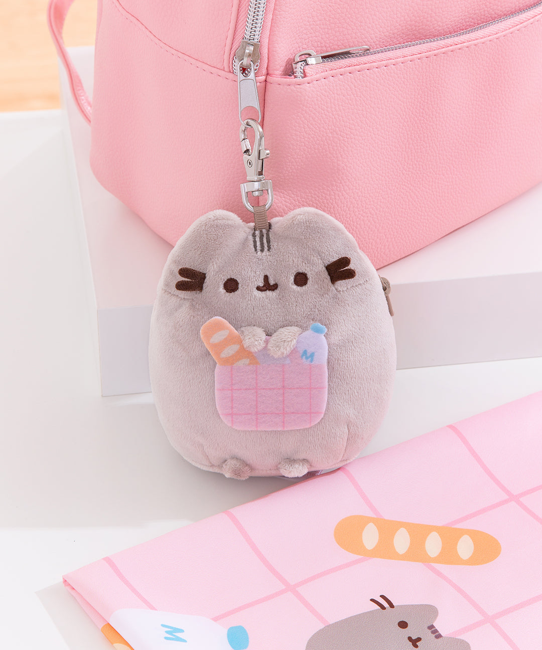 Cute Plush Keychain Charm With Hidden Foldable Shopping Bag - Reusable & Portable Tote For Keys, Bags, Travel