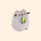 Right quarter view of Pusheen Avocado Plush. In this view, Pusheen’s whiskers and feet are shown extended from the plush body.