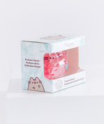 Pusheen Facets packaging is a graphically designed box with a clear window to see the front of the colorful Facets. 