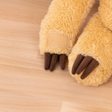 Close up of Sloth’s left hand and foot. The square strip of Velcro on Sloth’s hand is sew right underneath his claws, and is on the inside of his hand. 